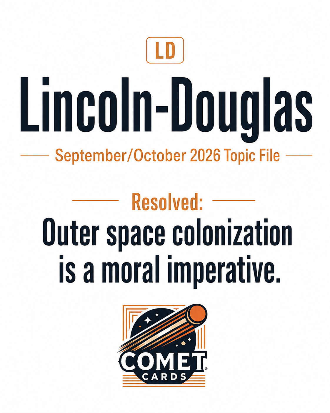 Comet Cards Sept/Oct LD Space Brief