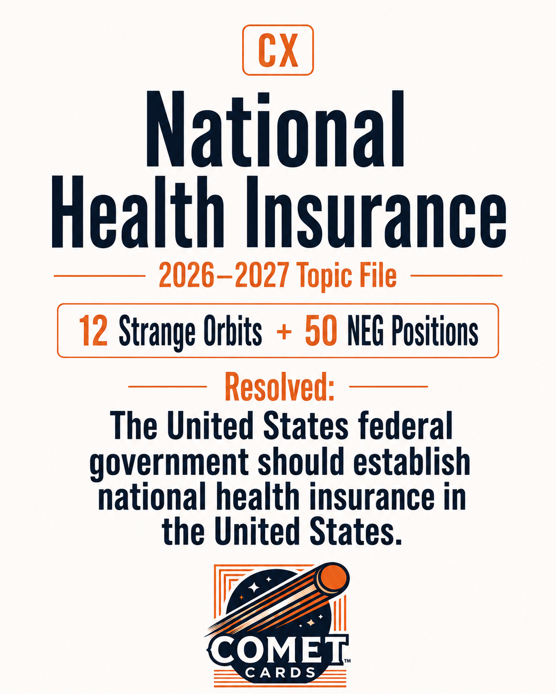 Comet Cards CX 2026–2027 National Health Insurance File